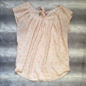 Lauren Conrad LC Blush Polkadot Shirt